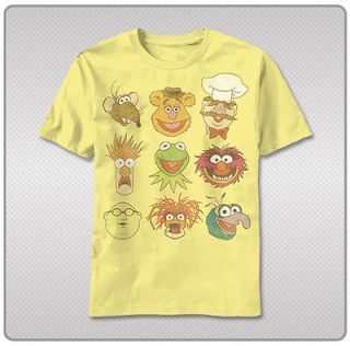 Muppets Characters Vintage Faces Kermit Gonzo Beaker Sizes S 2XL