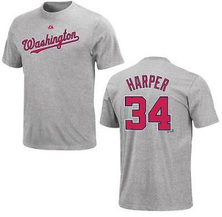 Washington Nationals Bryce Harper Road Gray Name and Number Jersey T 