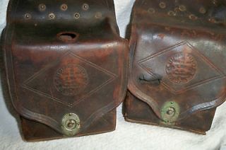 Antique Leather Doctors Saddle Bag Geo. K. Hopkins & Co 1885 w/Orig 