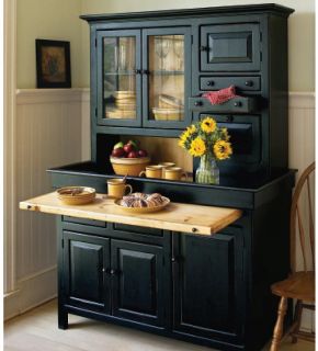 Large Black Painted Conestoga Cupboard Country Home Collection Hoosier 