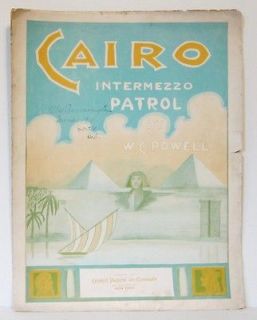 1911 CAIRO Intermezzo Patrol Piano Sheet Music EGYPT SPHYNX PYRAMIDS