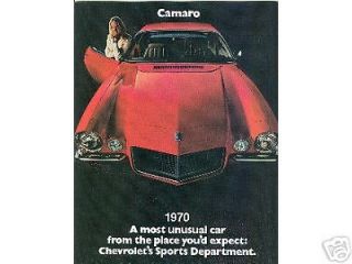 1970 70 CAMARO Z28 /SS/RS SALES BROCHURE
