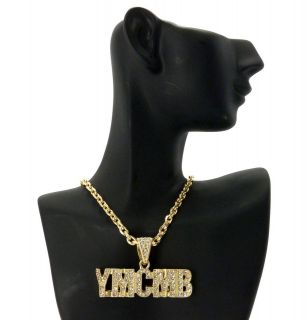   Iced Out YMCMB Pendant Necklace w/ an 18 Inch Link Chain Young Money