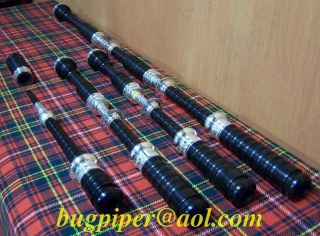 Vintage 1950s HENDERSON Full Silver Scottish Bagpipes