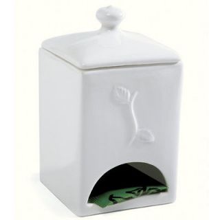 Norpro Porcelain Tea Bag Coffee Dispenser Holder Canister Caddy NEW