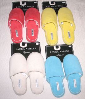 Laura Ashley Plush Mule Slippers Sherbet Colors Select Choice