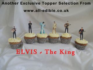   PRESLEY   THE KING **WAFER** EDIBLE FAIRY CAKE TOPPERS **STAND UPS