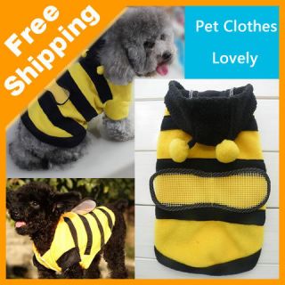 Yellow blk BEE Style Pet Cloth hoodie for Dog or Cat Pet Coat (#1987)