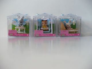 CALICO CRITTERS BABY CARRY CASE LOT OF 3 BABY BUNNY, KITTEN
