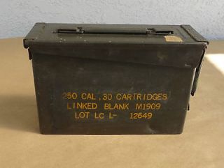 AMMO CAN IN GOOD CONDITION 11 x 7 x 3.5 250 CAL . 30 CARTRIDGES