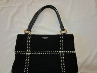 Authentic Kate Spade black and white handbag gorgeous raspberry suede 