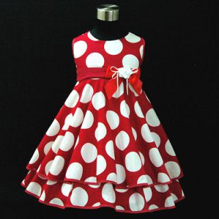 NEW R3118A Reds Baby Girl Boutique Xmas Flower Girls Dress Outfit 