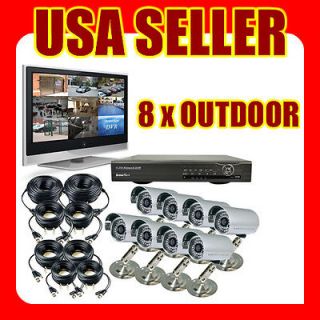   Outdoor CCD Security Camera System DVR 1TB 8CH H.264 Internet @ USA