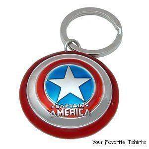   Licensed Marvel Captain America Shield Avengers Keychain Key Ring