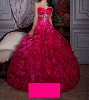 Stock Hot pink Wedding Dress Quinceanera/Prom/Homecoming/Party Dresses 