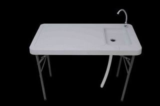 Palm Springs Folding Portable Plastic Camping Table with Sink & Faucet
