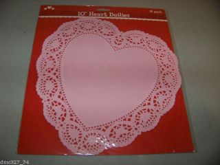VALENTINES DAY Party Heart Shaped PAPER DOILIES 10