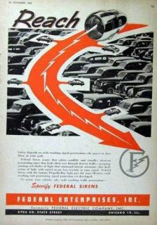 1948 Federal Enterprises firefighting sirens AD