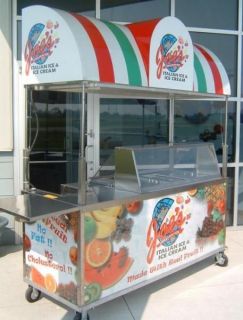 Ice Cream Dipping Cart with Sink and Canopy
