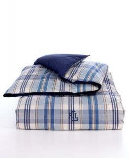 RALPH LAUREN Sundeck TWIN Down Alternative Reversible Comforter Blue