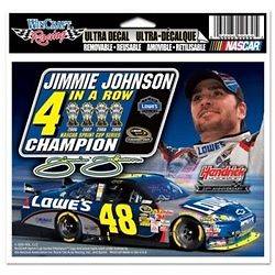 JIMMIE JOHNSON 4X CHAMP 4 IN A ROW 5 X 6 ULTRA DECAL MADE IN USA