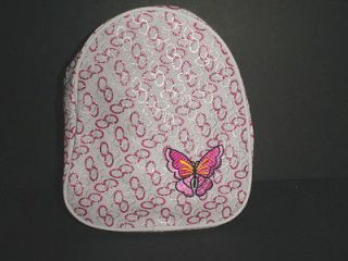 Girls Kids Children White And Pink Sparkle Butterfly Back Pack New