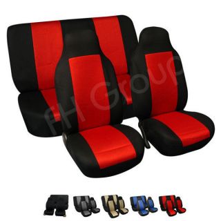 FH FB102112 Fabric Car Seat Covers Solid Bench Black (Fits S10 Blazer 