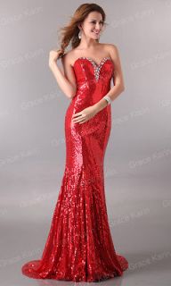Shinning Sequins Prom Party Gown Evening Dress Free Ship Elegant UK US 