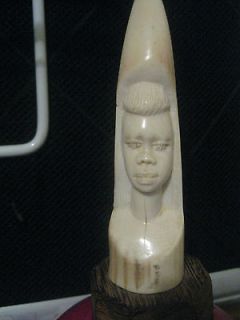 Antique Faux Ivory Carved African FEMALE six and half inches long.