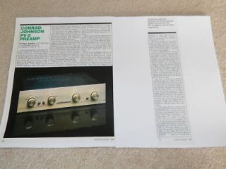 Conrad Johnson PV 5 Tube Preamp Review, 2 pg, 1984