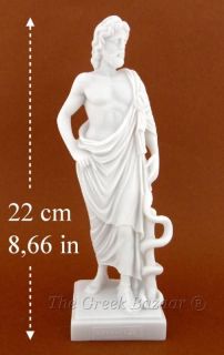 Asclepius Greek God New Alabaster Marble Figure Statue