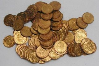 LOT OF 100 1959 10 DIEZ CENTAVOS BRONZE/JUAREZ MEXICAN COINS   MOSTLY 