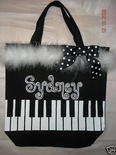 Piano canvas tote bag girls persoanlized hand painted