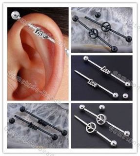 1Pair Stainless Steel Ear Stud Cartilage Earrings Tragus Bars Body 
