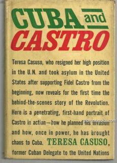 Cuba and Castro by Teresa Casuso 1961 1st edition with Dust Jacket