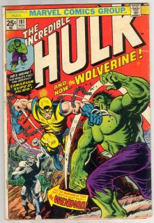 HULK 181 2.0 OW PAGE WOLVERINE MARVEL VALUE STAMP IN TACT COMPLETE 