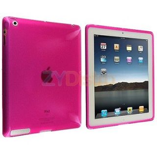 Hot Pink TPU Rubber Skin Case Cover for The New iPad 3 3rd Generation