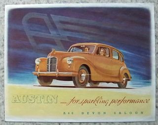 AUSTIN A40 DEVON SALOON Car Sales Brochure c1948 #389H