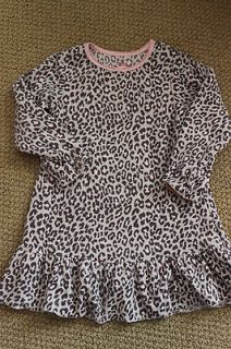 NWT Carters Fleece Nightgown Gown Pajamas Cheetah Print Ruffle Free 