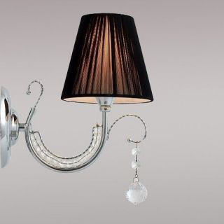 Wall Swing arm Lamp Sconce Light Chrome Glass Shade with brown cover