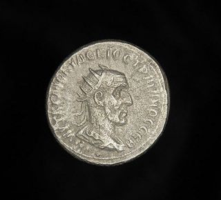 Ancient Roman Emperor Trajan Decius Billon Silver Eagle Tetradrachm 