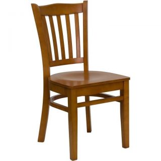   Series Cherry Finished Vertical Slat Back Wooden Restaurant Chair