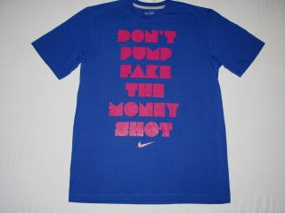 Nike Mens Money Shot T Shirt Blue NWT Basketball 451186 Jordan Lebron 