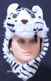 For Halloween White Tiger Big Cat Hat Party Costume ONE Free Size Gift 
