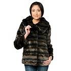 ILLUSION Sherry Cassin Wing Collar Faux Fur Jacket Size S