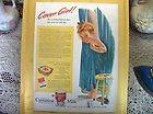 Vtg 1944 Ad Print Carnation Milk Can Cute Cover Girl Shower Stool WWII 