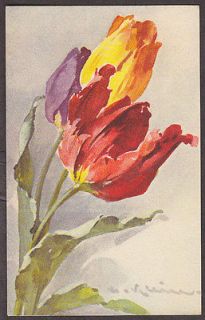X2450 Catherine Klein postcard, Tulips, #1113. Switzerland