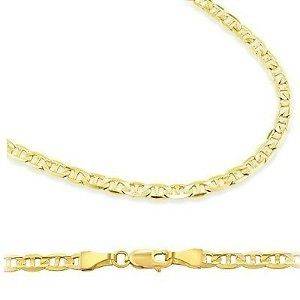 14kt yellow gold overlaid 5 MM 24 Inch Flat Marina Chain Necklace