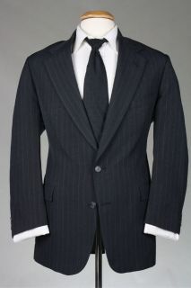Vintage Nino Cerruti Rue Royale Charcoal Pinstripe 2 Piece Wool Suit 