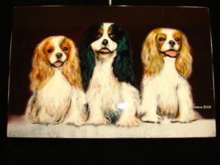 Lacquer Art CAVALIER KING CHARLES SPANIEL DOG Picture